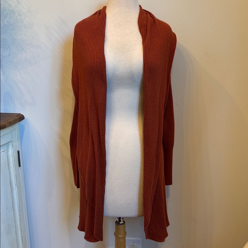 Leith “Brown Spice” Ribbed Cardigan